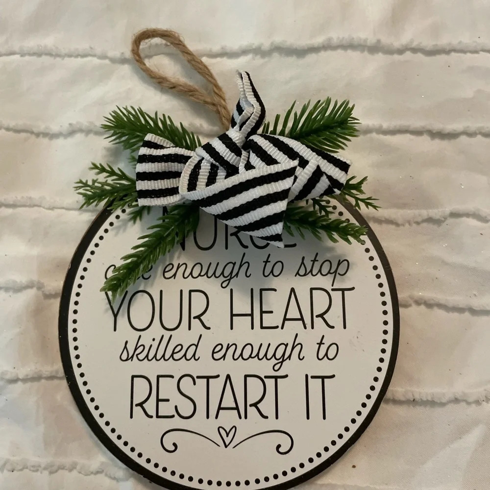 Holiday time Christmas nurses ornament